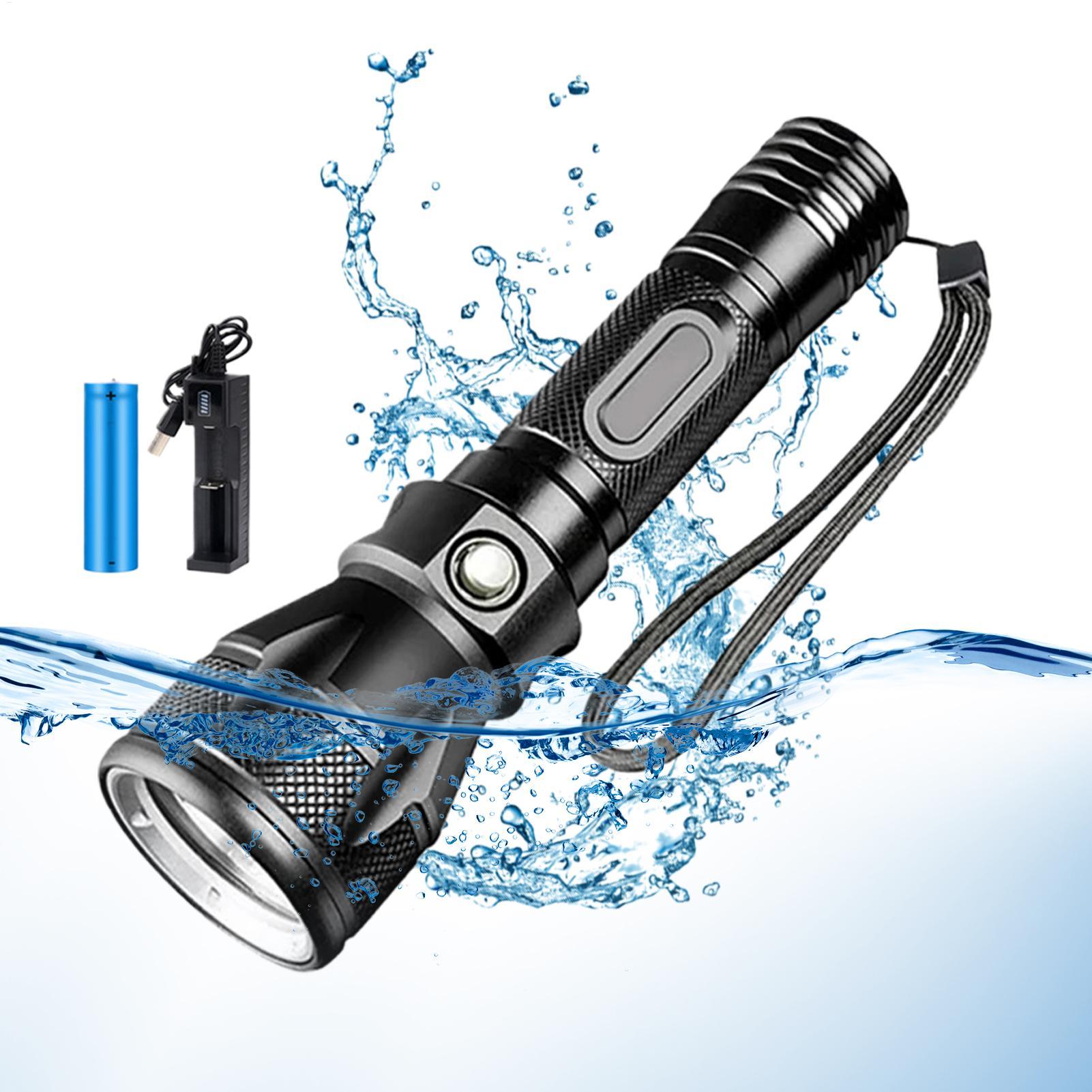 مصباح غوص LED قوي قابل لإعادة  - مراجعة Underwater Flashlight وسعره